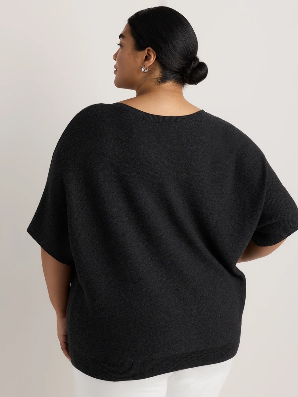 Quince Lightweight Cotton-Cashmere 
Link-Stitch Sweater 3X - Picture 2 of 8